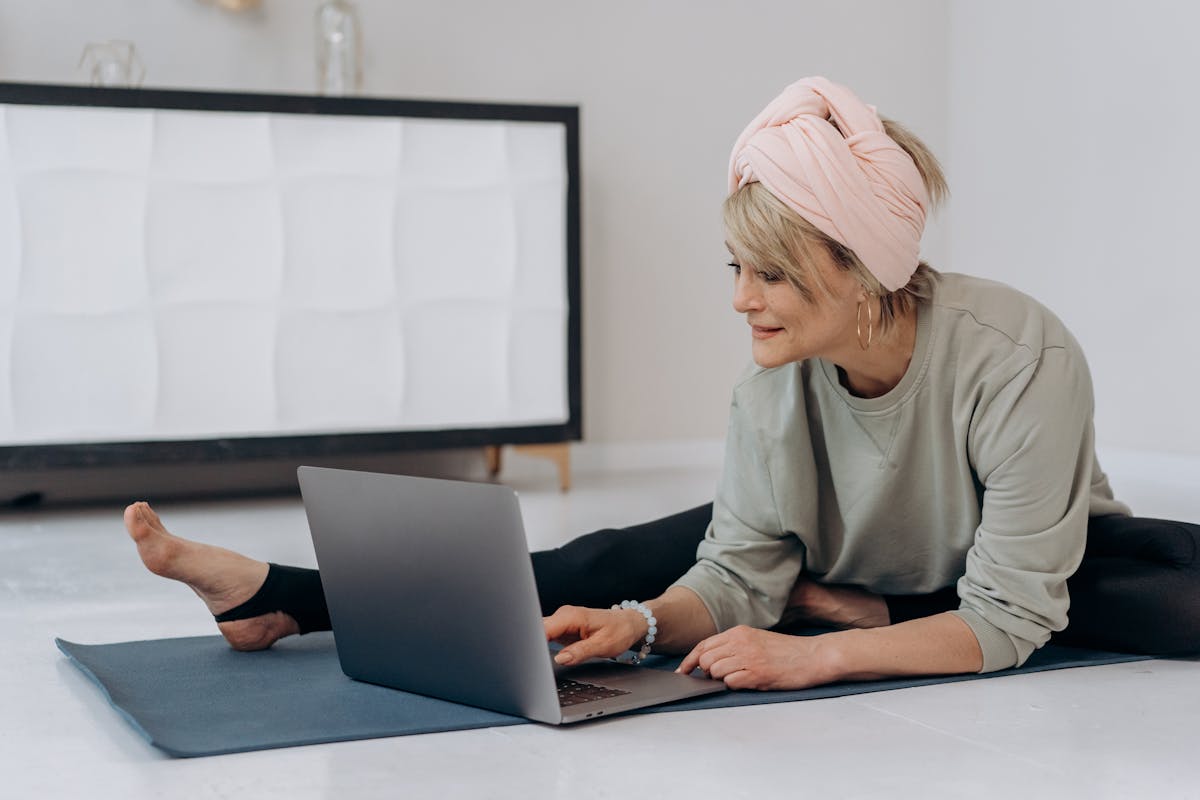 Person reviewing health data on a laptop